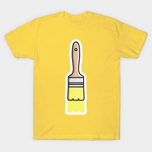 Paint Brush Sticker design vector illustration. Painting working tool equipment icon concept. Paint Brush sticker vector design with shadow. T-Shirt